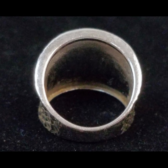 925 sterling silver hammered ring - Picture 3 of 4